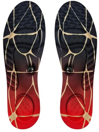 Wellness Shoe Inserts - Reflexology Massage Insoles, Magnetic Therapys Foot Pads | Orthotic Arch Support for Walking, Running, Hiking, Daily Commute, Trainers, Boots, and Casual Everyday Footwear