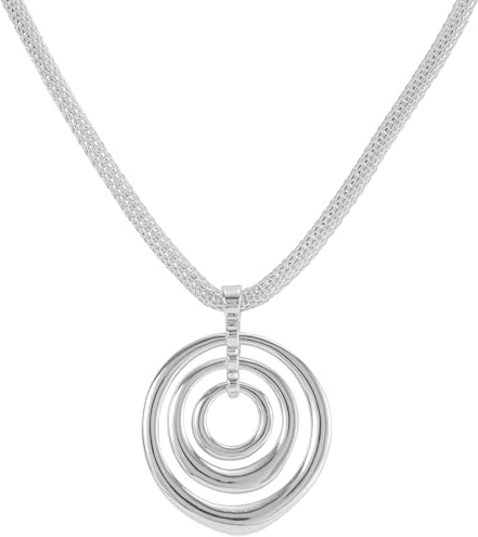 Mikovivi Silver Chunky Necklace for Women, Sun Heart Flower Pendant Necklace Circle Summer Beach Jewelry for Women Fashion Jewelry Birthday Holiday Party Gift