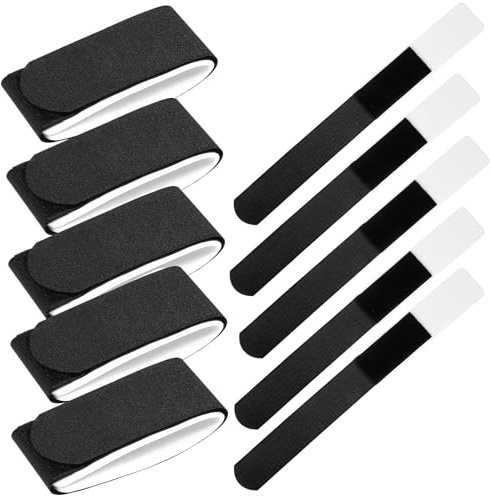 Kisangel 10 Correas para Tablas de Snowboard Negras 50X450 MM Bandas de Sujeción para Esquí Portátiles Resistentes para Deportes de Invierno y Transporte Seguro