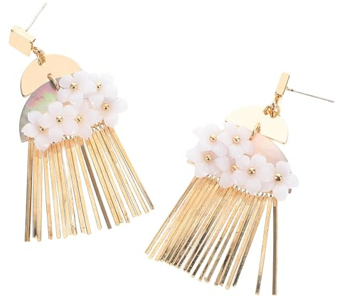 BESTonZON Boucles D'oreilles Pendantes à Pompons Alliage de Zinc Doré de Style Chinois Design Unique et Portable pour Femmes pour Soirées et Banquets
