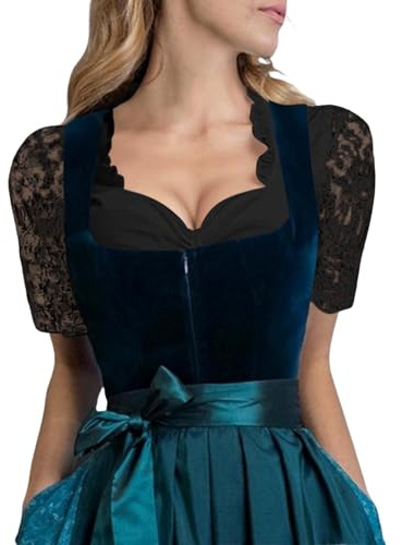 Ding Dong Femme Nouvelle Tenue Allemande Bustier bière Corsage ajusté Festive munichoise Traditionnelle (Black, XXXL)