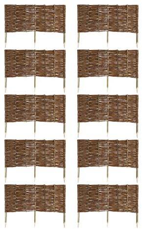 MC.Sammler Panneau en Saule tressé Palissades en Bois 16 Dimensions Hauteur: 40 cm Longueur: 100 cm clôture de Jardin 10 pièces
