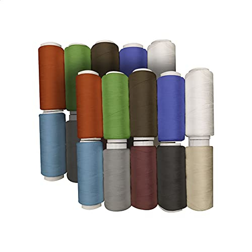 EUROXANTY Hilo de Coser | Bobinas de hilo | 100% Poliéster | Máquina de Coser | Para Hilvanar | Para Bordar | Hilo resistente | Pack de 20 | Multicolor |
