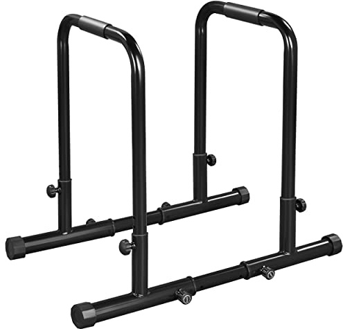 Yaheetech Barras Paralelas Paralelas Calistenia en Casa Max Capacidad de Carga 227 KG Barra Dominadas Suelo Dip Bar Fitness Push Up Bar para Gimnasio Altura y Ancho Ajustables 79-90cm