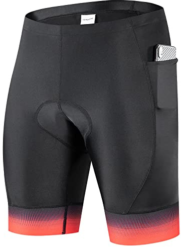 Przewalski Men's Cycling Shorts 4D Padded Bicycle Riding Biking Pants Bicycle Shorts with 2 Phone Pockets
