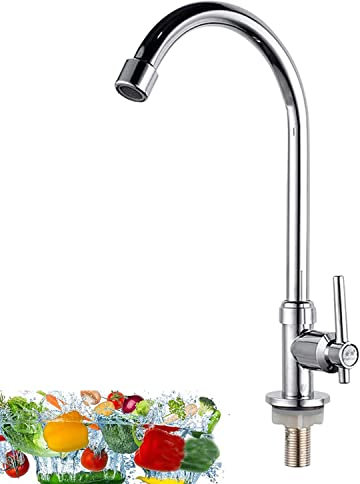 Grifo De Cocina Giratorio De 360 °, Grifo De Fregadero De Aleación, Grifería De Fregadero Profesional, Grifo De Cocina Agua Fría, para Fregaderos de Cocina (Sin Agua Caliente)