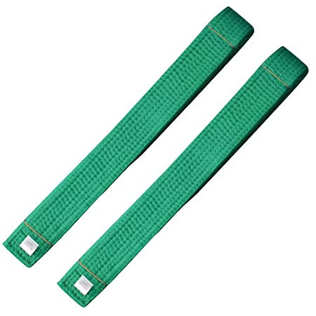 G-LIKE Kampfsport Zubehör Taekwondo Gürtel – 2 Stück Belt Kampfkunst Karate Judo Wushu Ju-Jutsu Ninjutsu Budo Kendo Aikido Training Wettkampf für Erwachsene Kinder – Baumwolle (180 cm, Grün)