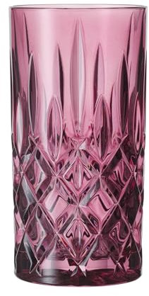 Nachtmann Longdrinkgläser Set 395 ml, 2 Stück, Rot, Noblesse, 105442, Cocktailgläser aus Kristallglas, Trinkgläser spülmaschinenfest