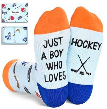 HAPPYPOP Birthday Gift Ideas for Boys - Hockey Socks for Kids, Hockey Gifts for Young Boys, Preteen Tween Gifts