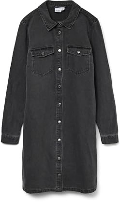 VERO MODA Kvinnlig jeansklänning VMJENNIE kort klänning, Svart denim, XL