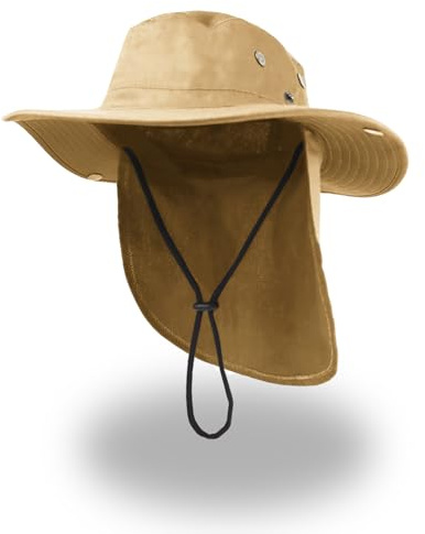 NLAND Fiskare Hatt Män Kvinnor Solar Safarihattar Unisex Retro Anti-UV Bucket Hat Enfärgad Vikbar Fiske Vandringsmössa Skydd, Khaki, one size
