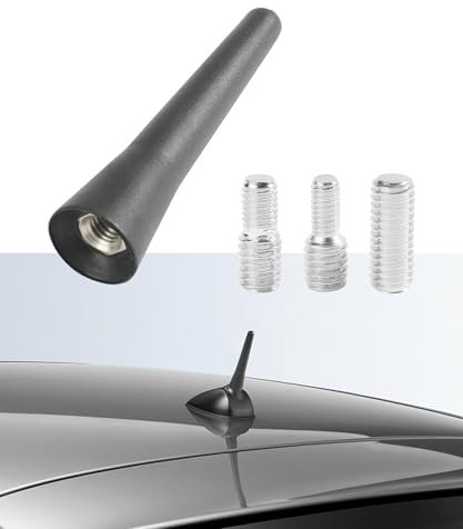 Flaconi Car Antenna,Auto Exterior Accessories,Car AM/FM/DAB Radio Mini Short Aerial Antenna with Strong Receiving Function Screws M4 M5 M6,Automotive Replacement,Fit for Most Cars,SUV,Truck and Van