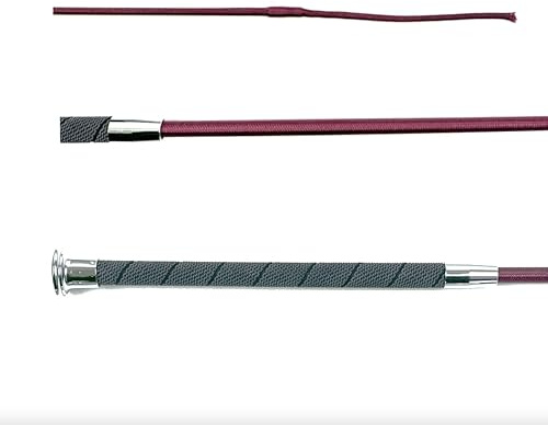 JA Horse BACH Cravache de dressage, cravache d'équitation, dressage, équitation, bordeaux, 130 cm