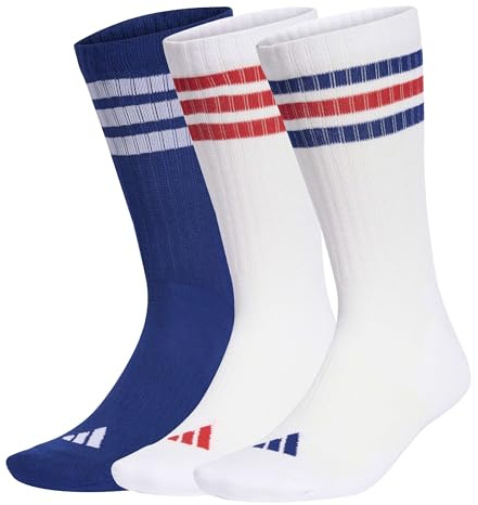 adidas Mixte 3STRIPES CUSHIONED SPORTSWEAR CREW SOCKS 3 PAIR PACK, white/mystery ink/pure ruby, 34-36