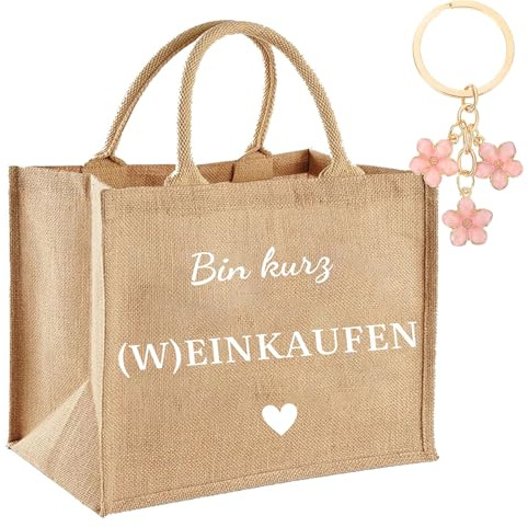 jenich Jutetasche Geschenk Frauen Bin kurz (W) Einkaufen Tasche Jutetasche