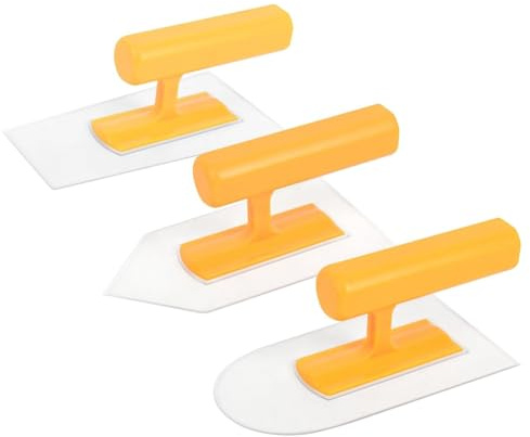 Asyduey Kit di Cazzuole di Plastica, Cazzuole di Finitura Rotonde, Quadrate e con Punta, 3 Pezzi, Piccole e Leggere, In Plastica per Finitura