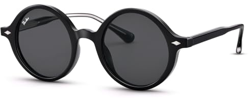 Pro Acme Retro Round TR90 Sunglasses for Women Men, 80s 90s Vintage Sun Glasses Shades