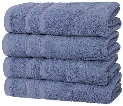 4er Handtücher Rauchblau | 50% Bambus & 50% Baumwolle | ÖKO-TEX Standard Zertifiziert | Nachhaltige Premium Qualität 450 g/m²
