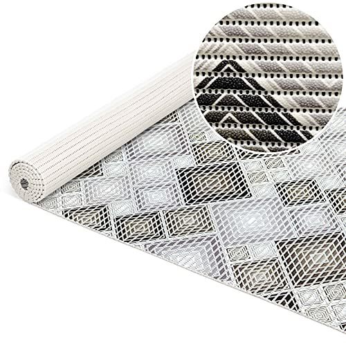 ANRO Weichschaummatte Badematte Badvorleger Duschvorleger Antirutsch Badläufer Patchwork Graublau 500x65cm