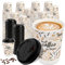 Coloch 80 Pack 12Oz/350ML Paper Coffee Cup with 100 Lids, Disposable Hot Drinking Cups Double-Walled to-go Cup for Coffee, Milk, Juice, Cafe Shop, Restaurant, Home, Office