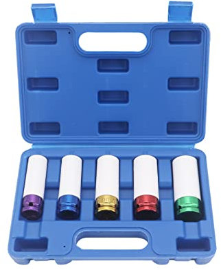 Yuhtech Wheel Socket Set 1/2 Rim Protect Sleeves Impact Socket Set Universal Impact Wrench Socket Set Auto Repair Tools
