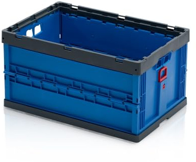 WETEC Euro-Faltbox - Caja plegable (600 x 400 x 320 mm), color azul y gris