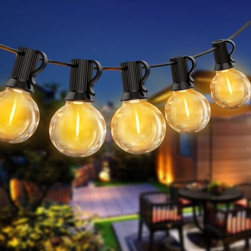 VIFLYKOO Lichterketten für Außen & Innen, 12M 18+3 LED Lichterkette Outdoor Strom, Lichterkette Glühbirnen Außen Innen Wasserdicht Wetterfest für Garten Terrasse, Balkon, Hof, Party Deko