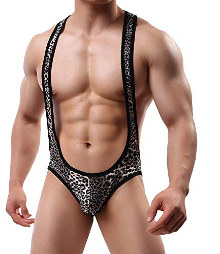 Mens Jockstraps Underwear - High Cut Thong Sexy Underwear Swimming Bodysuit Prank Fancy Dress Costume Mens Jockstraps Dress Up Funny Style Party Black