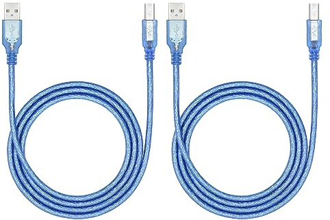 Lot de 2 câbles d'imprimante USB 2.0 3FT, haute vitesse USB 2.0 A mâle vers fiche B mâle USB pour imprimante/photocopieur/scanner, pour HP, Epson, Canon, Dell, Brother, Samsung, DAC, etc