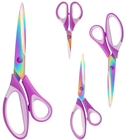 Scissors for Kitchen Use,3 PCS Craft Scissors,Safety Comfort-Grip Handles Secateurs Multipack Suitable for Kitchen and School Cutting Paper