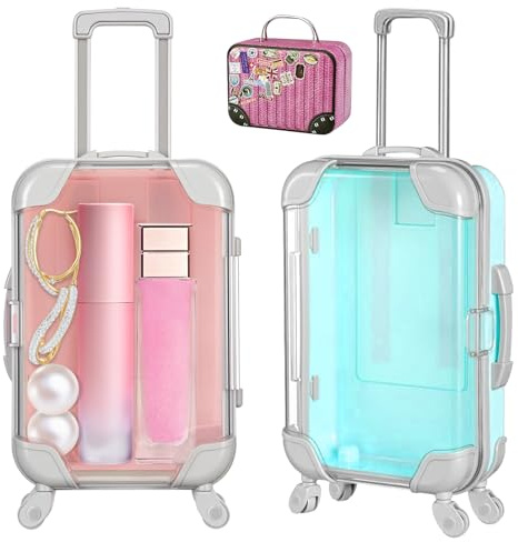 GZkushi 2 Stück Mini Koffer Deko Geschenk, Kleiner Koffer Geschenkbox, Plus EIN Kleiner Koffer Verwenden sie Sparschwein um Urlaubsgeld und Reisegutscheine Aufzubewahren