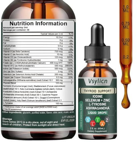 Liquid Iodine Drops | Iodine Supplement, Energy & Metabolism Support | 500 Servings | Non-GMO, Vegan, Third-Party Tested, Highly Absorbable | 60ml