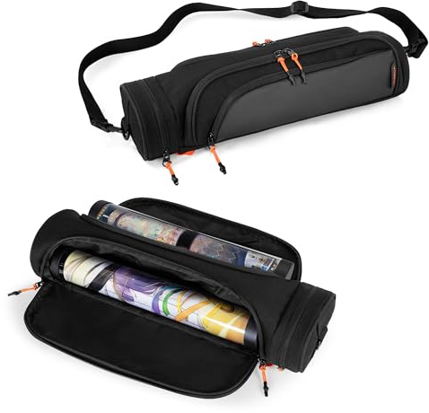 Rexmica Dual Playmat Tube Case Bag with Dice Pocket Holds 2 Playmats | Game Play Mat (35.5 x 61 cm) Storage Container Bag with Shoulder Strap, Gaming Playmat Tube, Compatible with TCG MTG