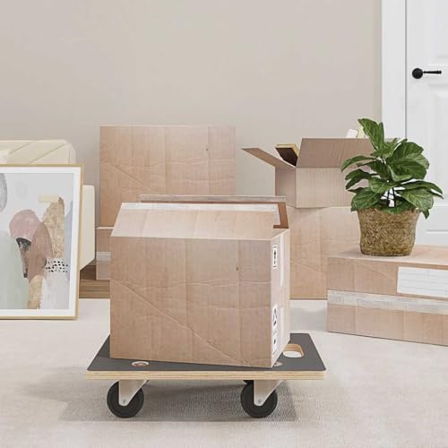 2-Piece Rectangular Transport Trolleys 19.7x13.8x4.5 with 551.2 lb Capacity for Moving Furniture and Bulky Items, Featuring Anti-Slip Surface and Rotatable Castors
