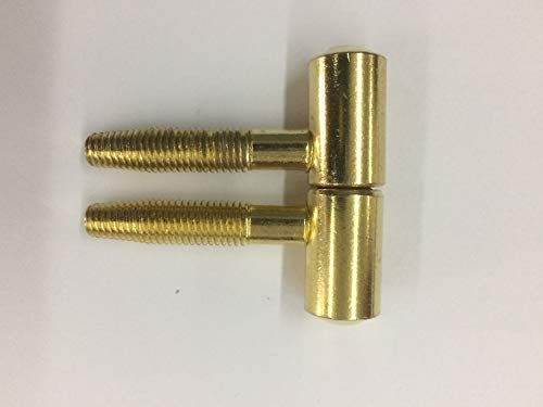 effedielle Cerniera tipo ANUBA AGB per porte e finestre in legno a 2 gambi MOD.118 AGB diametro cerniera mm.14 finitura Ottone lucido verniciato altezza 49 mm. pezzi 4