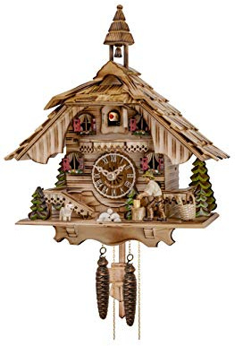 Engstler Pendule à Coucou Maison de la Forêt-Noire avec bûcheron Mobile