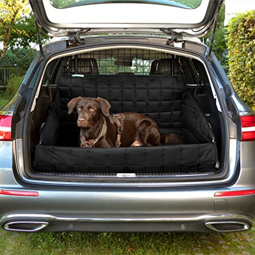Doctor Bark gepolsterter Kofferraumschutz Hundedecke mit Ladekantenschutz mit All-Side-Schutz, waschbar & geruchsfrei, KFZ Kofferraum Autodecke für Hunde (Gr. M/L - 90x110 cm/Schwarz)
