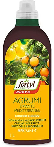 Copyr | Fortyl agrumi flacone da 1 lt. Concime liquido con alga e microelementi chelati per frutti succosi e abbondanti. NPK 7,5-5-7.
