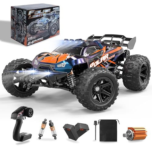 Herenear Voiture Télécommandée, 1/14 40 Km/h Voiture Télécommandée Tout Terrain, Voiture Radiocommandée Adulte, 2,4 GHz Monster Truck Telecommande, Voiture Rc Electrique Jouet pour Adultes et Enfants