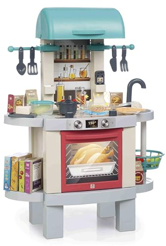 Chicos - Cocina Juguete 2en1 Kitchen | Cocinita Infantil 2en1 | Luces, Sonido y Efecto Real | Transformable en Barbacoa | 31 Accesorios | Niños 3 4 5 años (85104)