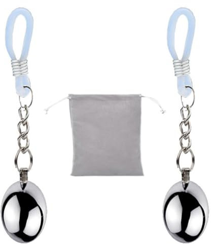 Generic Weighted Nipple Clamps Adjustable Metal Nipple Clamps Non-Piercing Large Nipple Clips for Women Gravity Ball Nipple Clip Pendant Stainless Steel Nipple Clip (29)