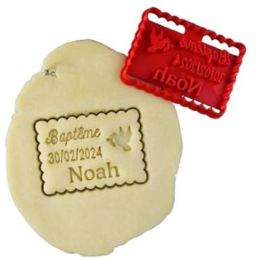 3DKOUPE - Molde Galletas, Cortador de galletas de mantequilla pequeña - Diseño de paloma - Personalizable con texto - Typo y color a elegir - Diseñado y fabricado en Francia