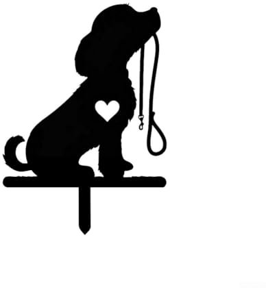 HEBEOT Arte de pared de metal de perro de hierro, decoración de animales, silueta para colgar en la pared, adornos de escultura de hierro para interiores y exteriores, hogar, negro, 6.96 x 9.84