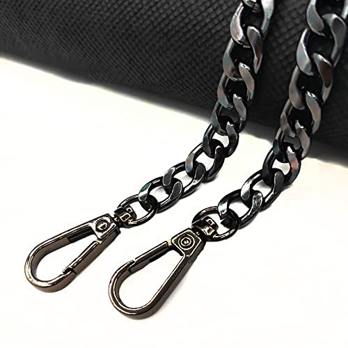 Anevous Catena per borse da 120 cm, catena in metallo, tracolla in metallo, catena di ricambio per borsa da donna, borsa a tracolla, colore nero