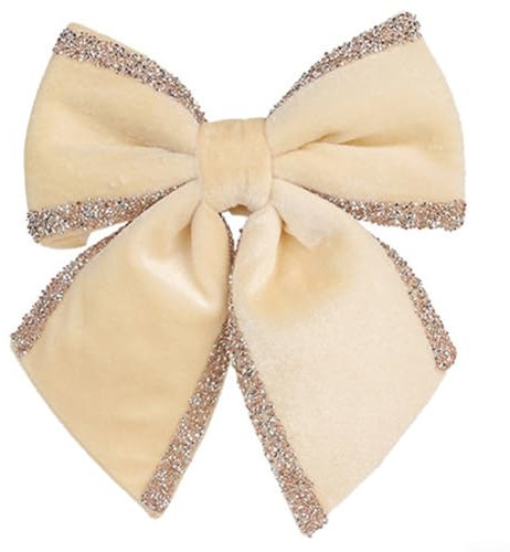 Ästhetische Weihnachtsbaum-Schleife, Stoffdekoration, um jede Feier oder Veranstaltung aufzuhellen (Beige-S)