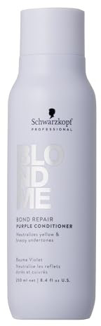 Schwarzkopf Professional BLONDME Bond Repair Purple Conditioner Hair Conditioner Neutralizing Yellow Undertones For Colored Lighthened Bleached Hair Deeply Nourishing And Detangling 250 ml