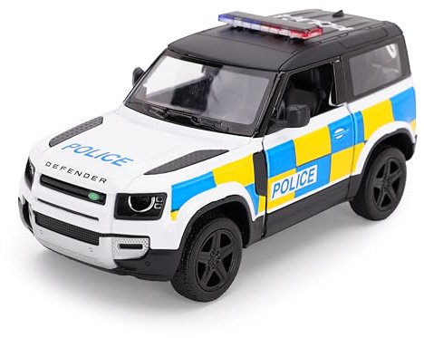 Toyland® 12cm (5) Pull Back & Go Die Cast Police Age 3+ Defender With Open & Close Doors - Toy Vehicles - 1:36 Scale