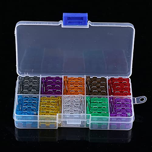 Cocoarm Kit de Fusibles Automobile Assortiment de Fusibles Automobiles 100pcs en Alliage Zinc Léger Robuste avec Boîte de Rangement pour les Pièces de Rechange de Maintenance du SUV
