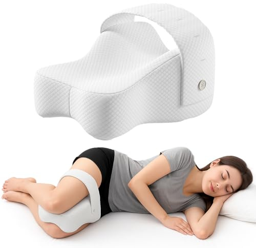 lomonmen Almohada Piernas Dormir,Almohada Rodillas Ergonómico con Espuma Viscoelástica,Cojin para Dormir Entre Las Piernas para Aliviar Dolor de Espalda,Ciática y Caderas