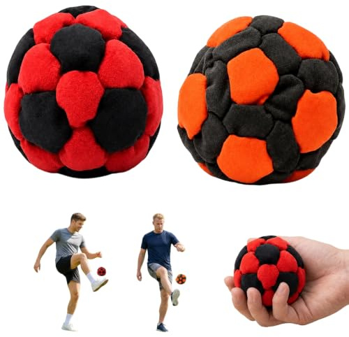 VgxRolq Lot de 2 gigoteuses tricotées à la main pour adultes - Pour entraînement de coordination - Avec application - Noir et rouge et noir et orange